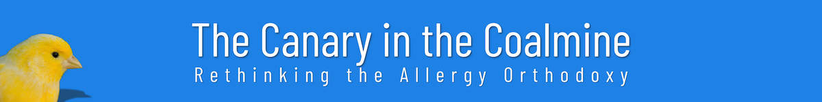 A canary in a cage pondering the concept of rethinking allergy orthodoxy