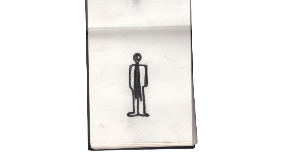 Charcoal solitary figure